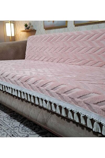 DAHABELLA LUXE HOME Tasseled Bohemian Sofa Cover - Chenille Textured Non-Slip...