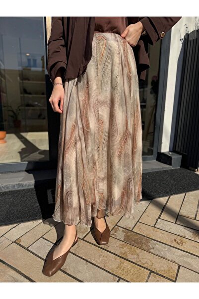 Venöve 26SSETE0011 Cerny Kadın Etek ŞAL DESEN