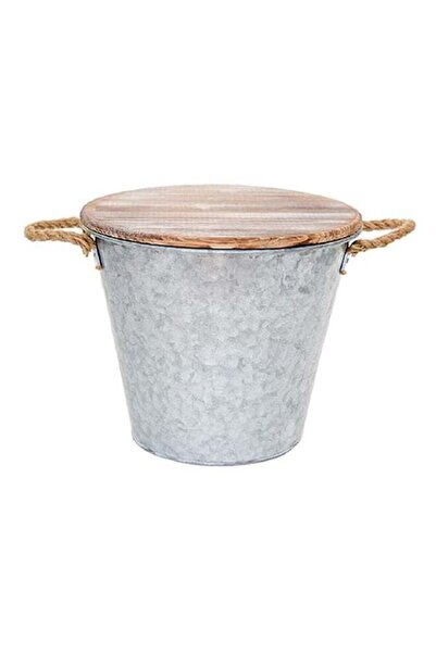 Patio Essentials شمعة دلو أنيقة برائحة السترونيلا المنعشة، فضية وبيضاء، 17 أونصة