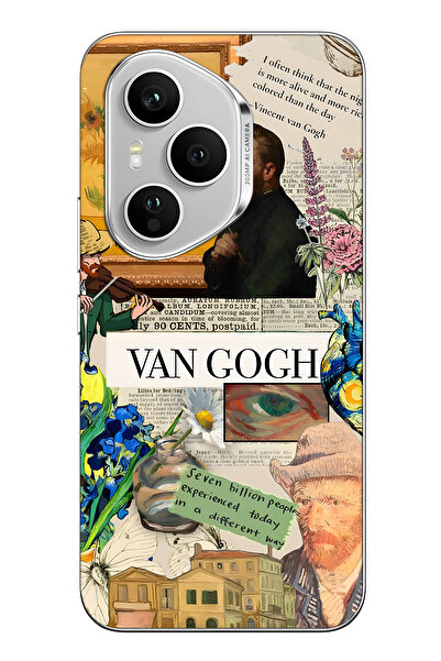 FLAMENKO غطاء هاتف شفاف متوافق مع هونور 400 برو بنمط فان جوخ كولاج