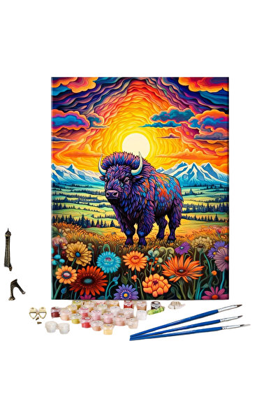 OEM Pictura pe Numere Zimbru - Set DIY cu Vopsele Acrilice si Panza - 40x50 cm