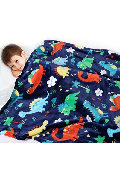 OEM Children's Fluffy Blanket - Plush Polyester Flannel, Dinosaur Pattern, Gr...