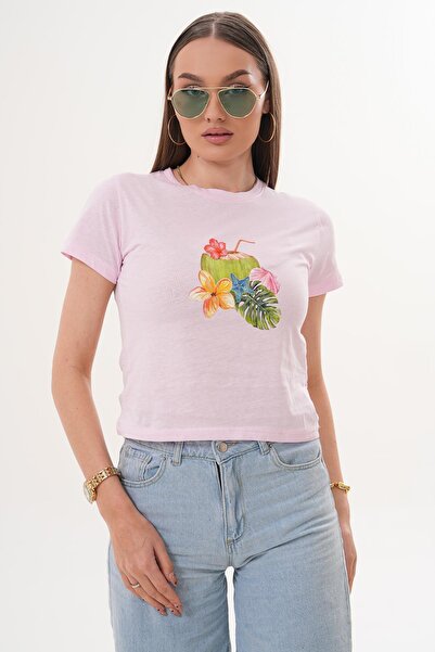 ŞİMAL Дамска тениска с принт и детайли на велосипед 260138 -