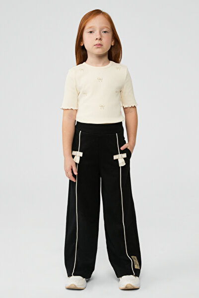 Tyess Girl Black Tracksuit Bottom