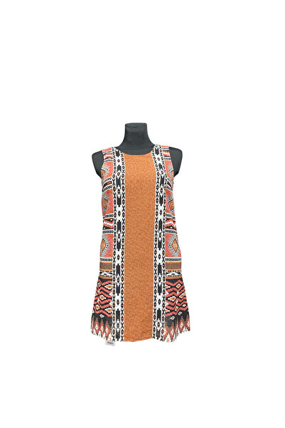 OEM Only Above Knee Dress - Elegant, Airy Material - Orange, Size 34