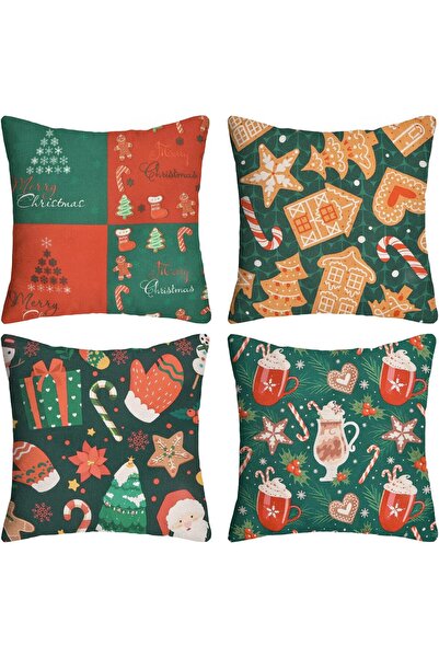 OEM Set of 4 Christmas Pillow - Decorative, Textile Material - Festive, 45x45...
