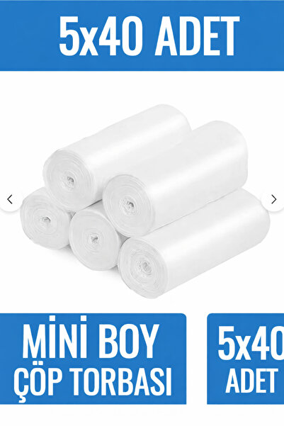 ponti Çöp Torbası Mini Boy Küçük 40'lı 5 Rulo 40x50 Çöp Poşeti