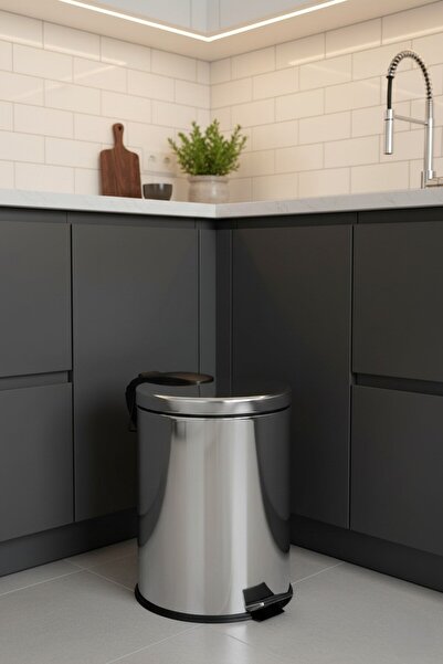 Bürke Luxury 20 Liter Trash Can Kitchen Stainless Steel Pedal Metal 20 Lt Tra...