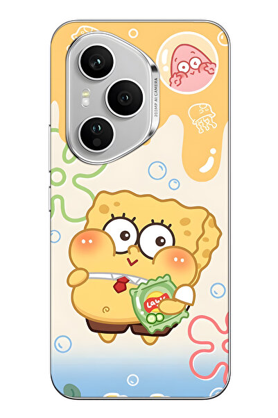 FLAMENKO غطاء هاتف شفاف متوافق مع هونور 400 برو بنمط سبونج بوب