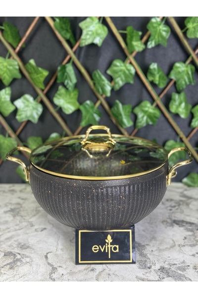 Evita My Golden Family Serisi Bio Granit 28 cm Derin Tencere