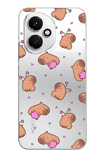 FLAMENKO غطاء هاتف شفاف بنمط كابيبارا لطيف متوافق مع هونر 400