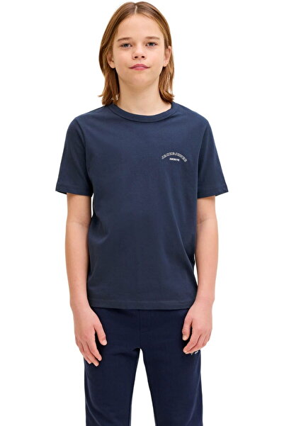 Jack & Jones JACK &JONES College Logo Crew Neck JNR t-shirt - 12289949-Navy B...