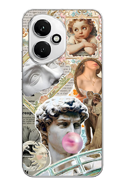 FLAMENKO غطاء هاتف شفاف بنمط كولاج رينيسانس متوافق مع هونور 400