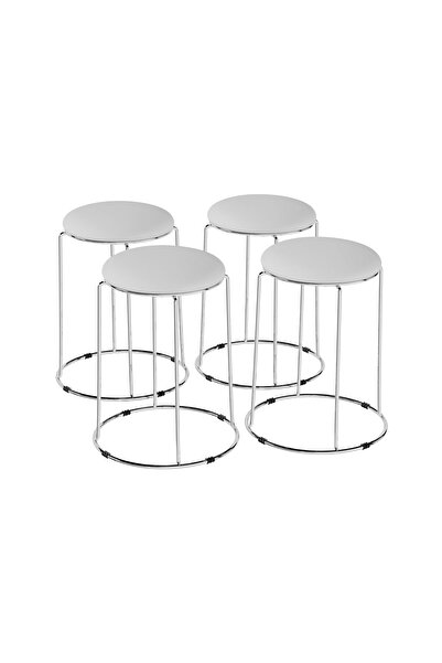 OEM Set of 4 GOLDFAN Kitchen Stools - PU Leather and Metal, Modern Design, 31...