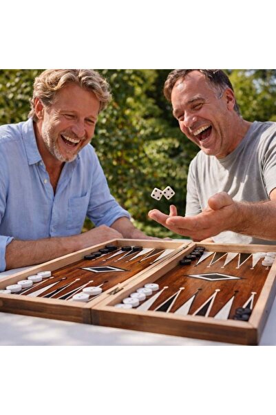 AVA 2 in 1 Board Game Backgammon and Checkers, Wooden Base, 31 cm