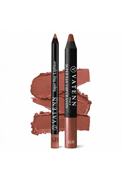 VATENN ITALY Super Stay Lipliner 523 Bellevue & Super Stay Lip Crayon 410 CIN...