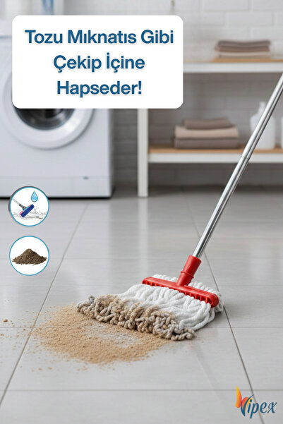 VİPEX Mikrofiber Yedek Paspas (Standart saplara uyar) Tozu Mıknatıs Gibi Çeke...