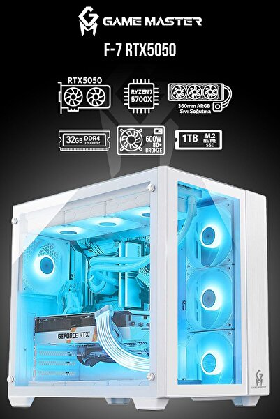 GM Game Master F7 RTX5050 8GB Ryzen 7 5700X 32GB RAM 1TB NVMe SSD Sıvı Soğutu...