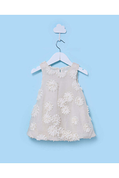 REDTAG Infant Girls Beige Chiffon Dress