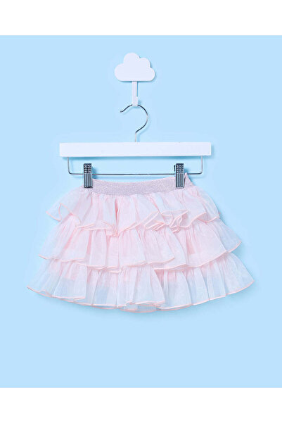 REDTAG Infant Girls Pale Pink Organza Tiered Skirt