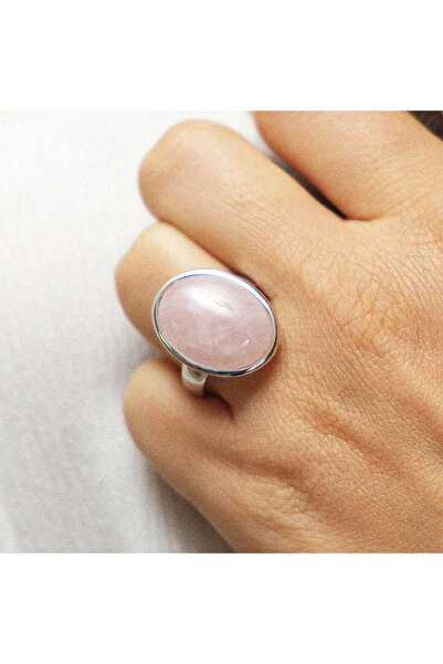 ZEEme Inel din argint 925/- rodiat cu cuarț roz