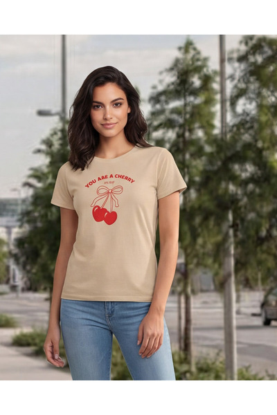 REDTAG Women Beige Printed T-Shirt