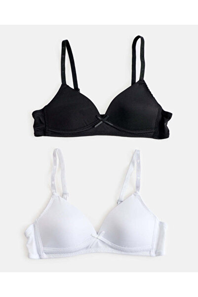 REDTAG Senior Girls Black And White Padded Bra (Pack Of 2)