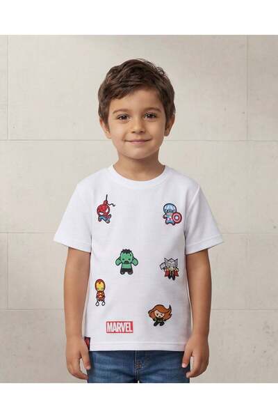 REDTAG تي شيرت أبيض مطبوع للأولاد