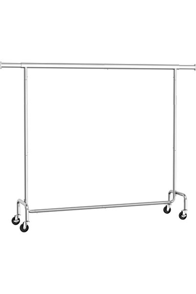 SONGMICS Clothes rack with wheels, extendable hanger bar, metal structure 45x...