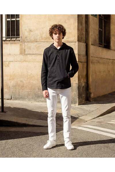 REDTAG Senior Boys Black Plain Shirt