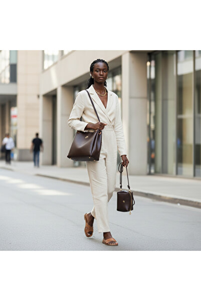 Nas Bag Women's Set of 2 Shoulder and Crossbody Bags Brown Taba Victoria