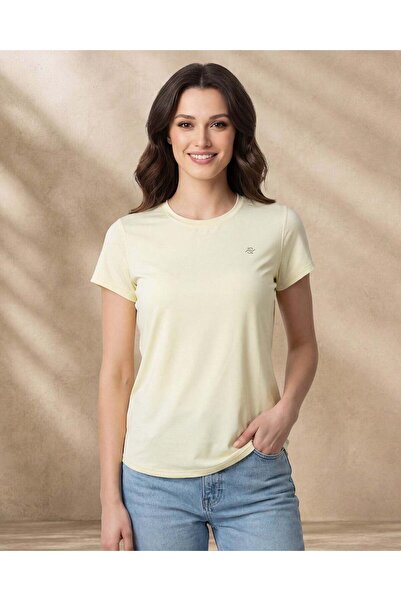 REDTAG Women Yellow Active T-Shirt With Back Mesh Detail