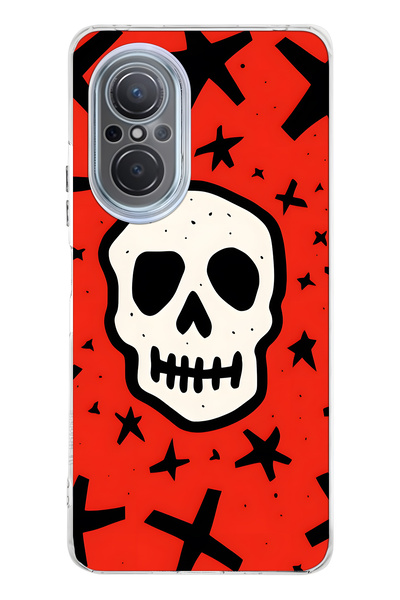 FLAMENKO حافظة هاتف شفافة متوافقة مع هواوي نوفا 9 SE بنمط جمجمة ونجمة