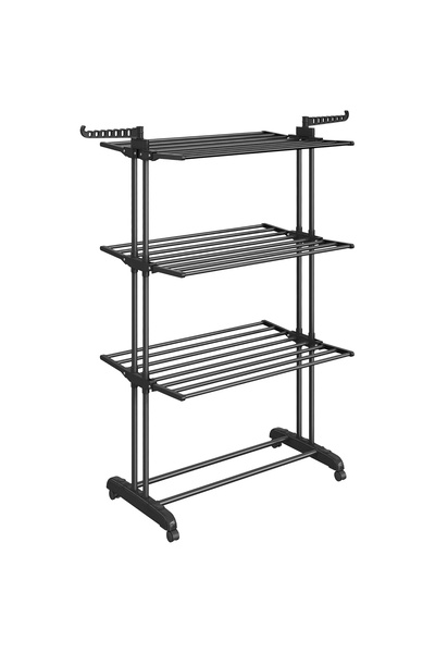 SONGMICS Foldable Clothes Dryer with 4 Tiers, Stainless Steel and Plastic, wi...