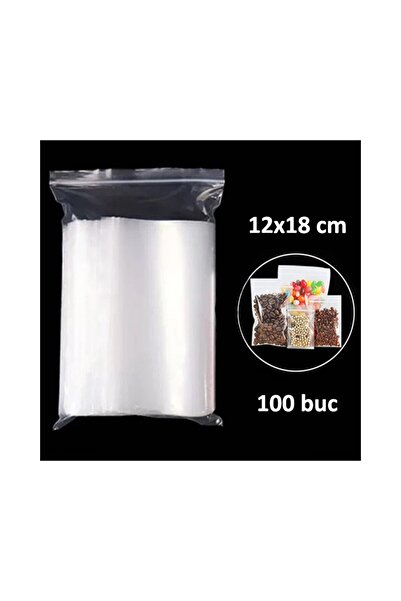 PROCART Set de 100 de pungi cu fermoar din polietilenă 120x180