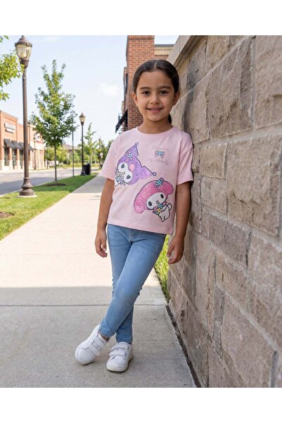 REDTAG تي شيرت وردي مطبوع للبنات