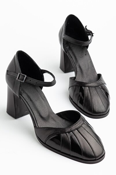 Hayalimdeki Ayakkabı Γυναικεία Μαύρα Γνήσια Δερμάτινα Κλασικά Παπούτσια με Τα...