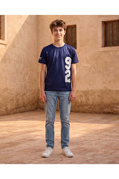 REDTAG تيشيرت رياضي أزرق للأولاد الكبار