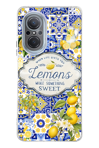 FLAMENKO حافظة هاتف شفافة بنمط الليمون متوافقة مع هاتف هواوي نوفا 9 SE