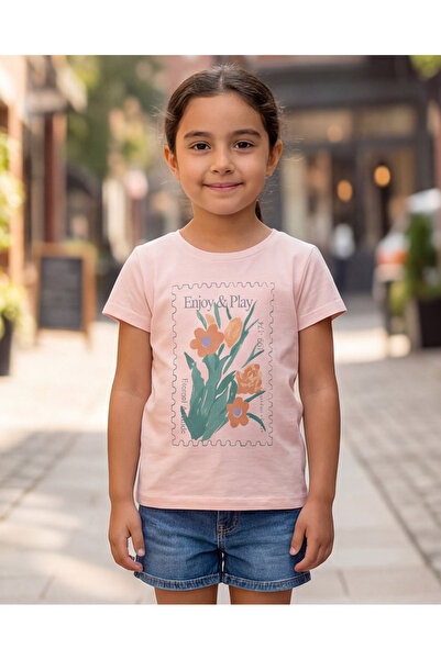 REDTAG تيشيرت بناتي مطبوع عليه زهور الخوخ