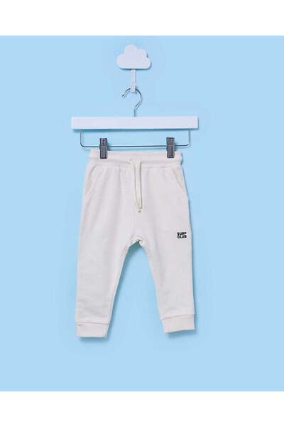 REDTAG بنطال رياضي للأطفال الرضع من قماش تيري بيج اللون بنقشة مميزة