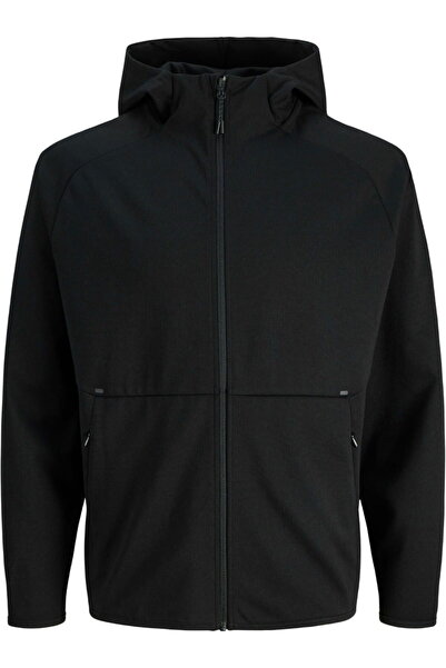 Jack & Jones Hanorac JACK & JONES Base Sweat Zip Hood PLS - 12289680-Negru