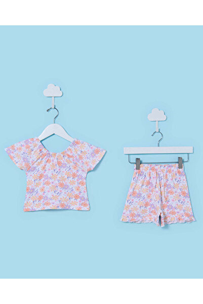 REDTAG Infant Girls Floral Top and Shorts Set