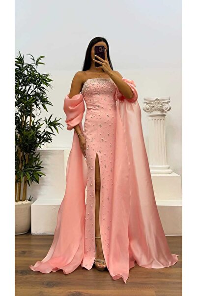 saher-alshrek فستان زهري تفته مطرز