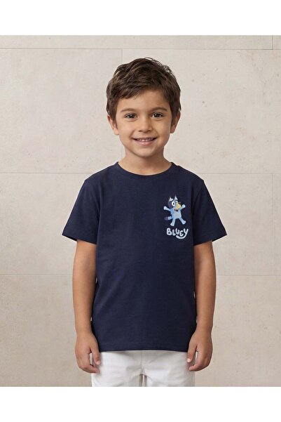 REDTAG تي شيرت مطبوع باللون الأزرق البحري للأولاد