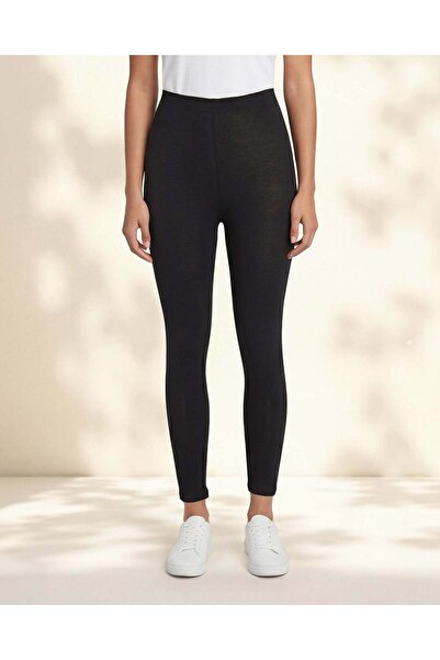 REDTAG Women Black Cropped Leggings