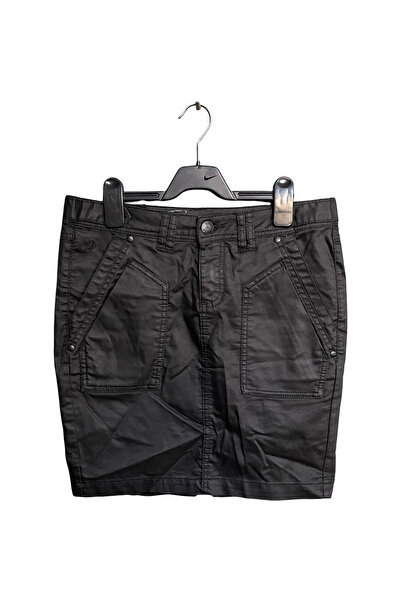 OEM edc Midi Skirt - Comfortable Cotton , Elegant Casual Style - Black, Size 36