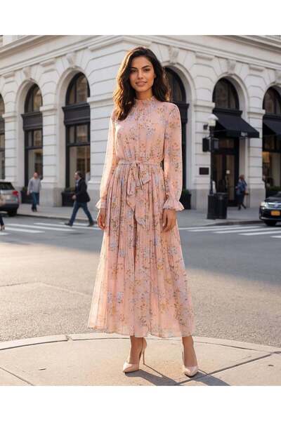 REDTAG فستان نسائي بنقشة زهور زهور وردية