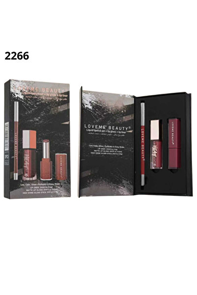 LOVEME BEAUTY بكج طقم الشفاة الاحترافي: روج مطفي، ملمع شفاه ومحدد دقيق 3 في 1...