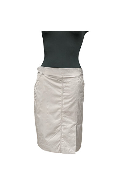 OEM Fustă Midi Manoukian - Bumbac și Poliamidă, Croială Evazată, Alb, Mărimea 40